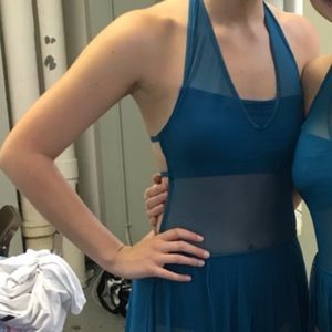 COPY - Teal Mesh Halter Top Dance Costume Dress